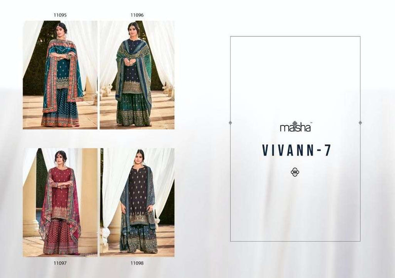 Maisha Vivann Vol 7 Dola Silk Stylish Designer Festival Look Printed Salwar Suit