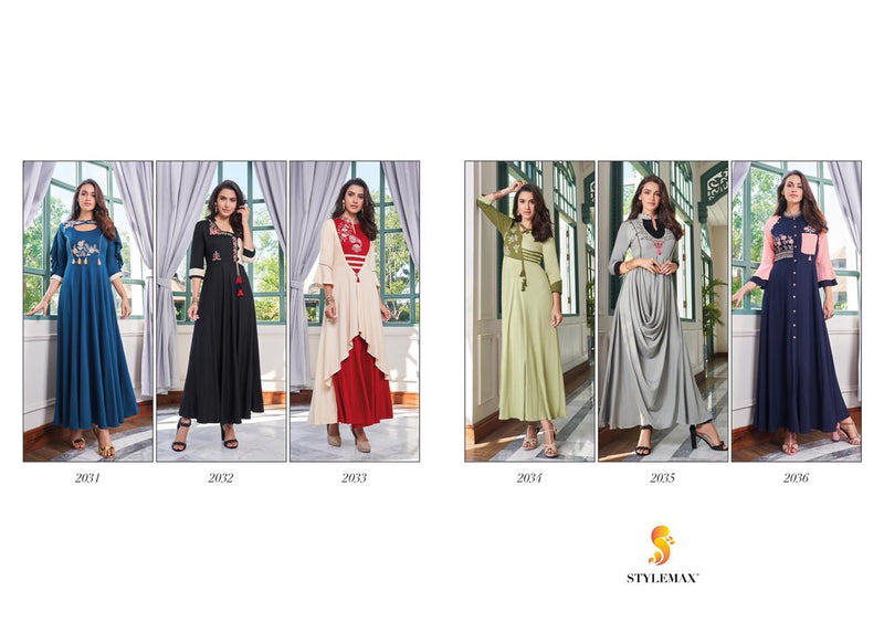 Stylemax Taniya Vol.1 Readymade Gownstyle Kurti Fancy Partywear In Rayon