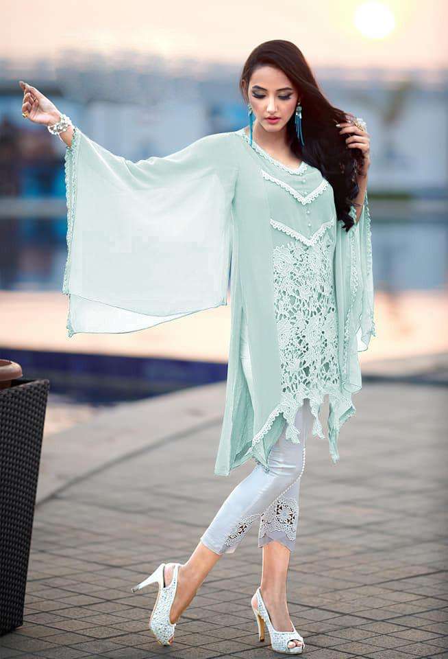 New Pakistani Designer Readymade White Cotton Chicken Sequence Work Long  Kurtis and Dupatta for Pakistani Wedding Dress , Party Wear Dress. - Etsy