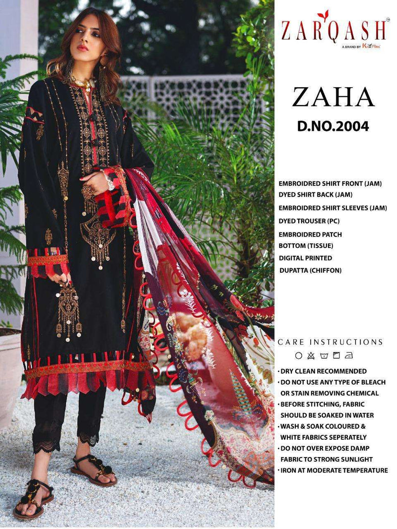 Zarqash Dno 2004 Jam Satin Cotton Stylish Designer Embroidery Wear Salwar Suit