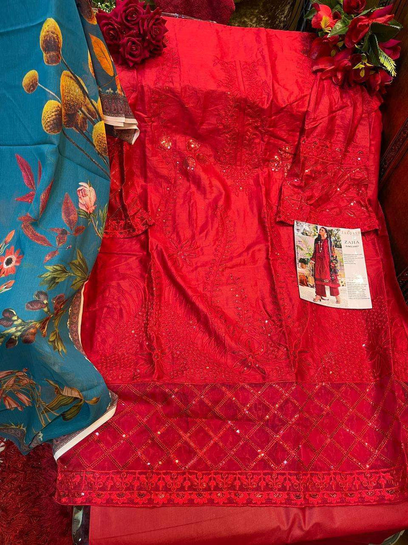 Zarqash Dno 2007 Jam Satin Cotton Stylish Designer Embroidery Wear Salwar Suit