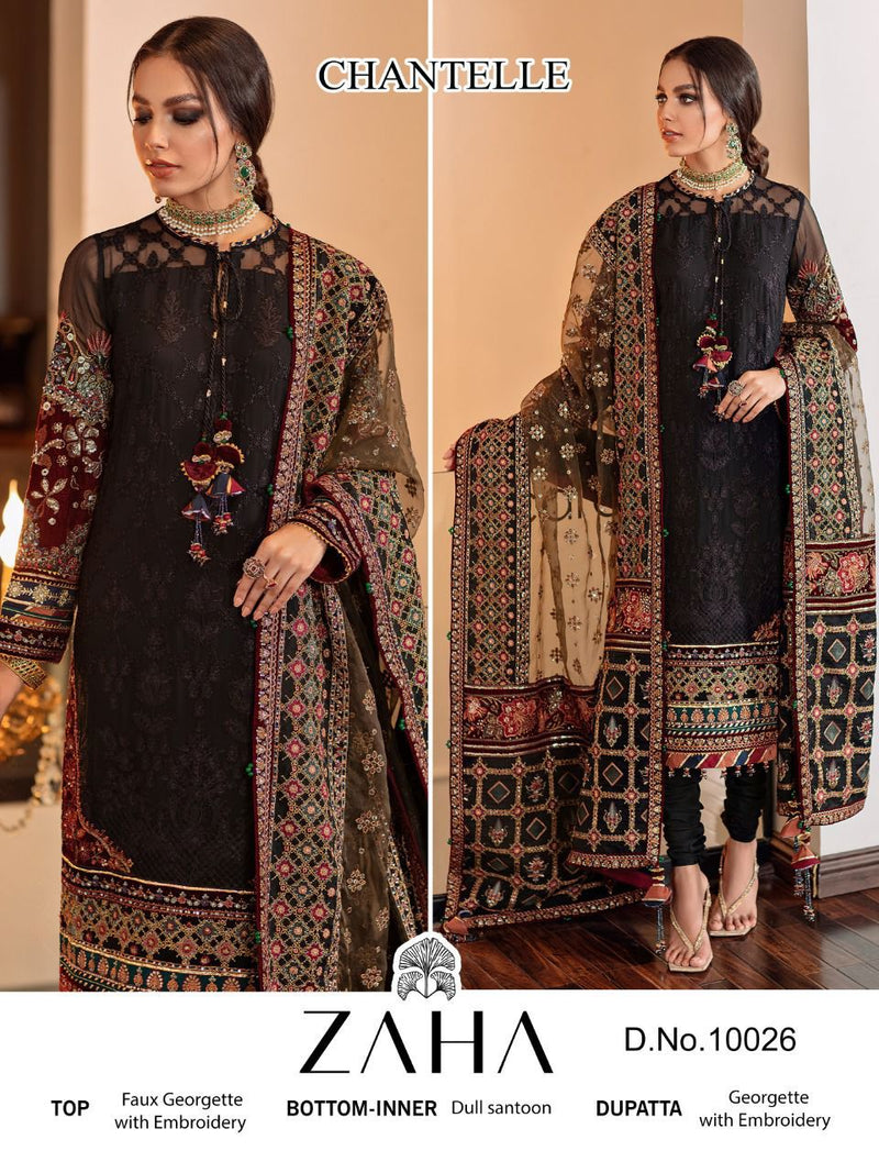 Zaha Chanterelle Dno 10026 Georgette Stylish Designer Hand Work Party Wear Salwar Suit
