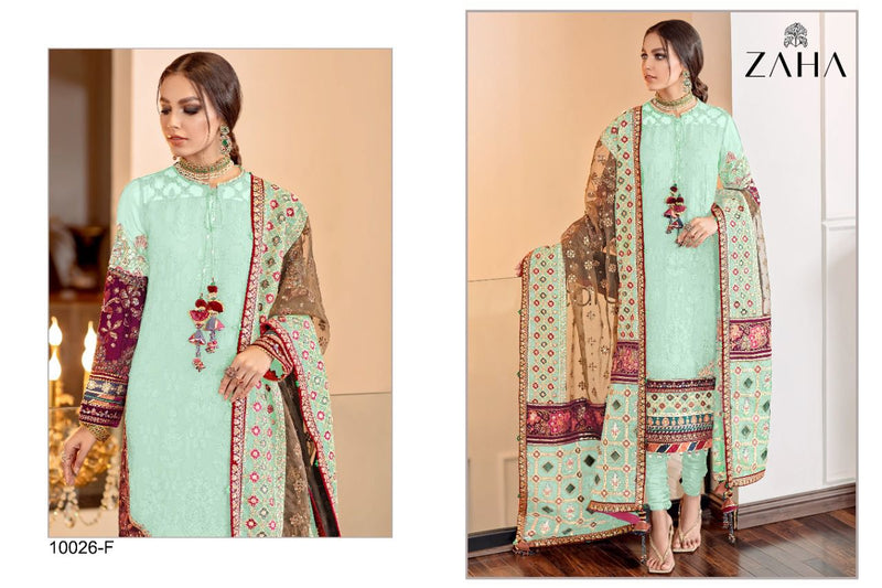 Zaha 10026 F Georgette With Heavy Embroidery Work Stylish Designer Party Wear Salwar Kameez