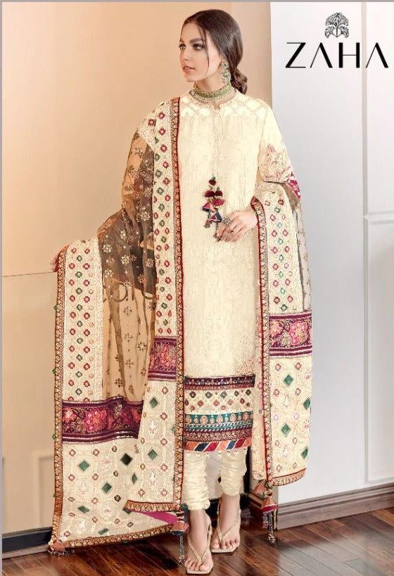 Zaha 10026 G Georgette With Heavy Embroidery Work Stylish Designer Party Wear Salwar Kameez