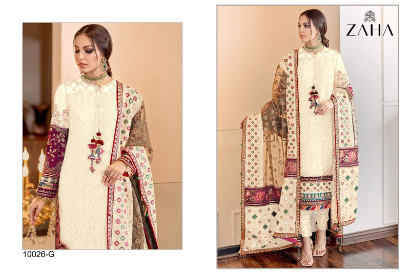 Zaha 10026 G Georgette With Heavy Embroidery Work Stylish Designer Party Wear Salwar Kameez