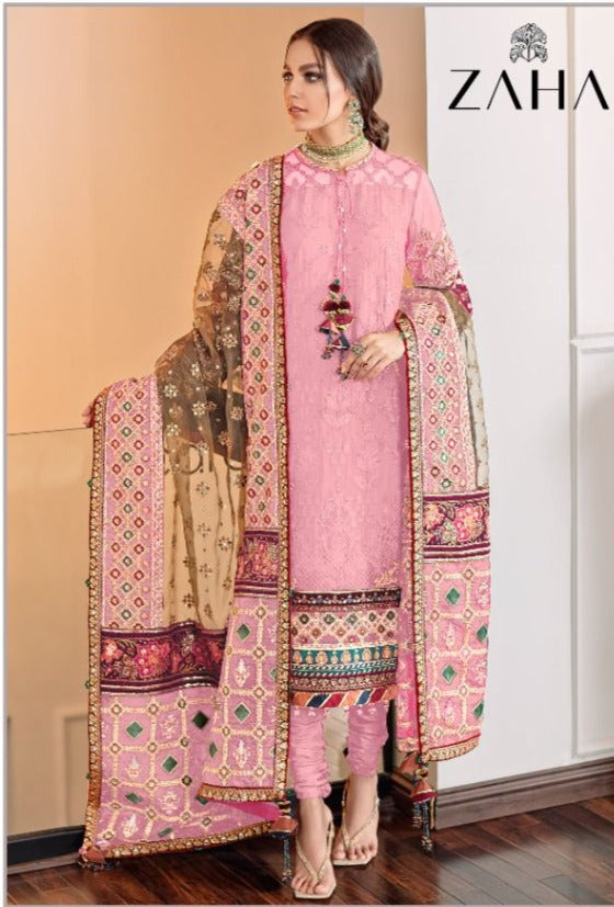 Zaha 10026 H Georgette With Heavy Embroidery Work Stylish Designer Party Wear Salwar Kameez