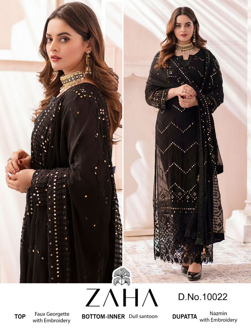Zaha Dno 10022 Georgette With Heavy Embroidered Stylish Designer Party Wear Salwar Suit