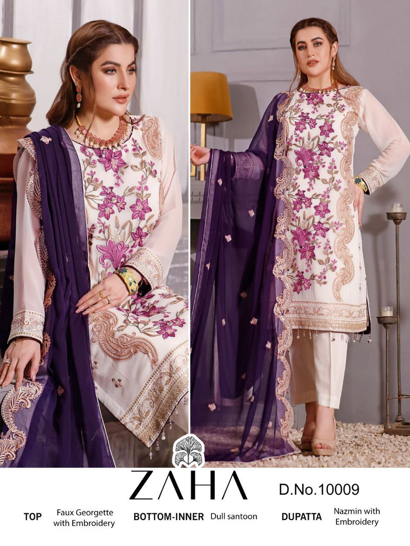 Zaha Dno 10009 Georgette Stylish Designer Party Wear Salwar Suit