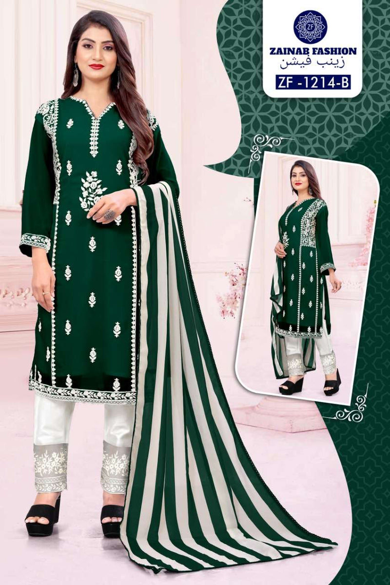 Zainab Fashion Dno 1214 C Georgette With Embroidered Stylish Designer Pakistani Style Kurti