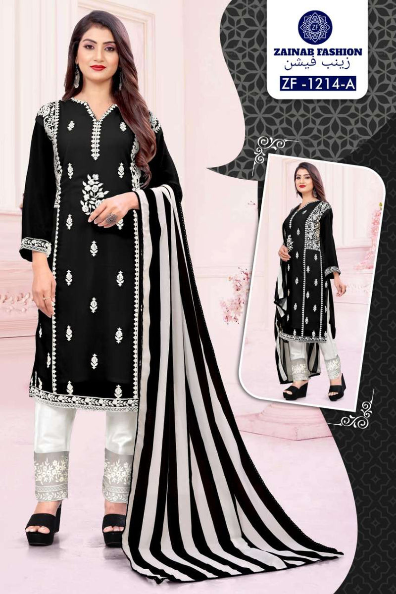 Zainab Fashion Dno 1214 Georgette With Embroidered Stylish Designer Pakistani Style Kurti