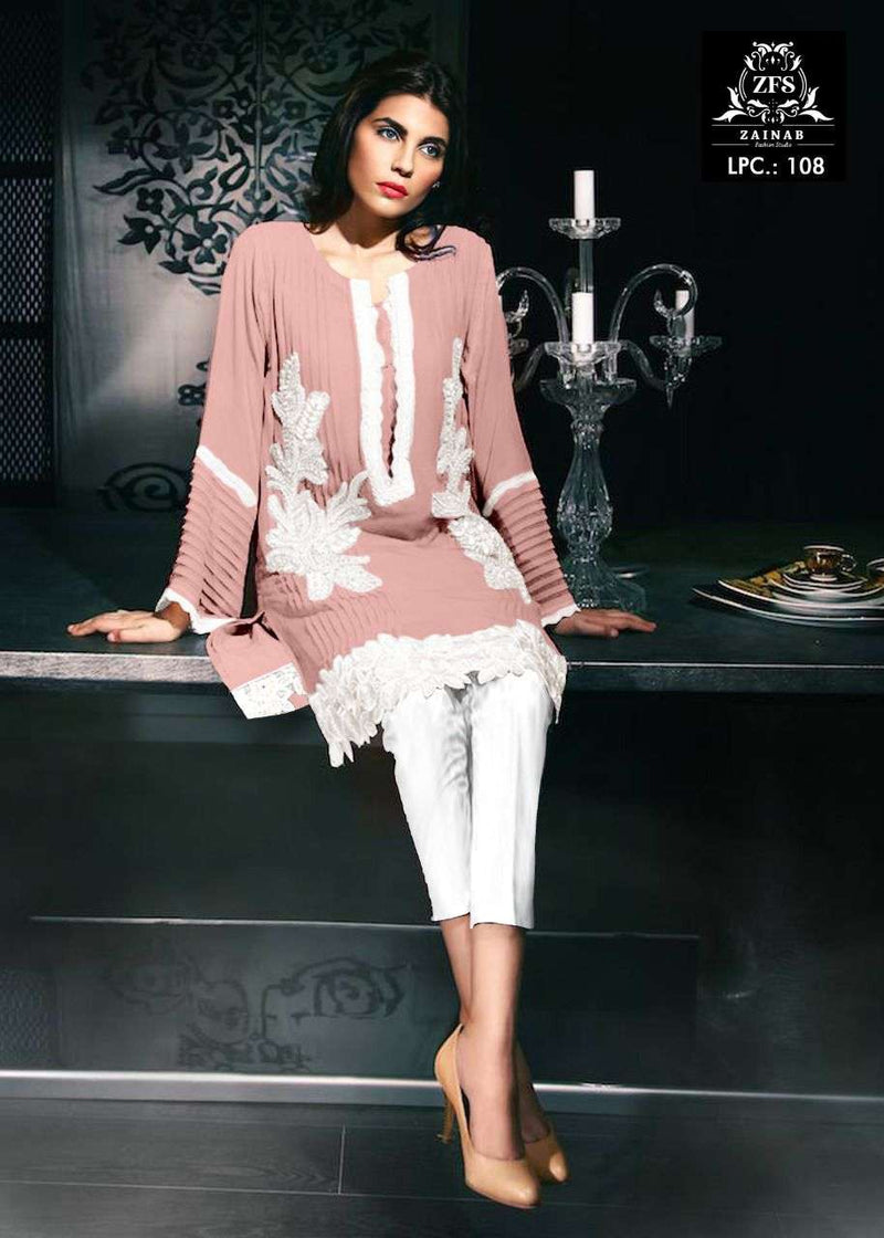 Zainab Fashion Studio Lpc 108 Georgette Stylish Designer Hand Work Kurti