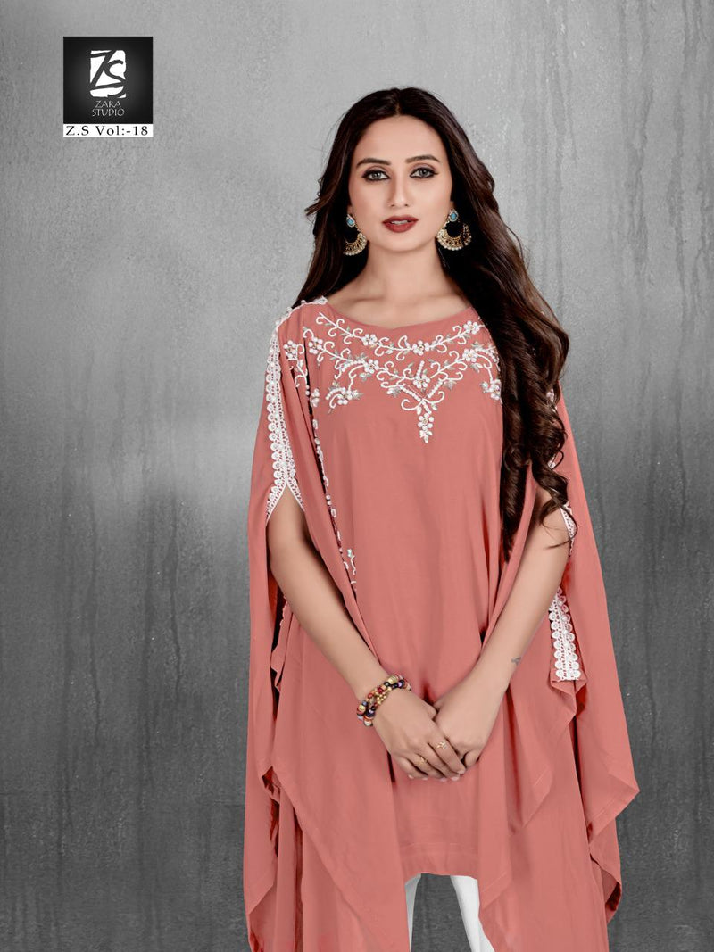 Zara Studio Z S Vol 18 Georgette Stylish Hand Work Designer Wear Kurti