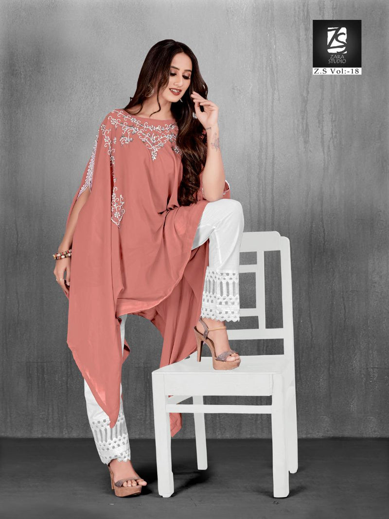 Zara Studio Z S Vol 18 Georgette Stylish Hand Work Designer Wear Kurti