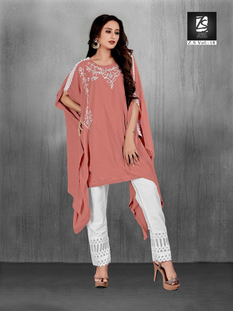 Zara Studio Z S Vol 18 Georgette Stylish Hand Work Designer Wear Kurti
