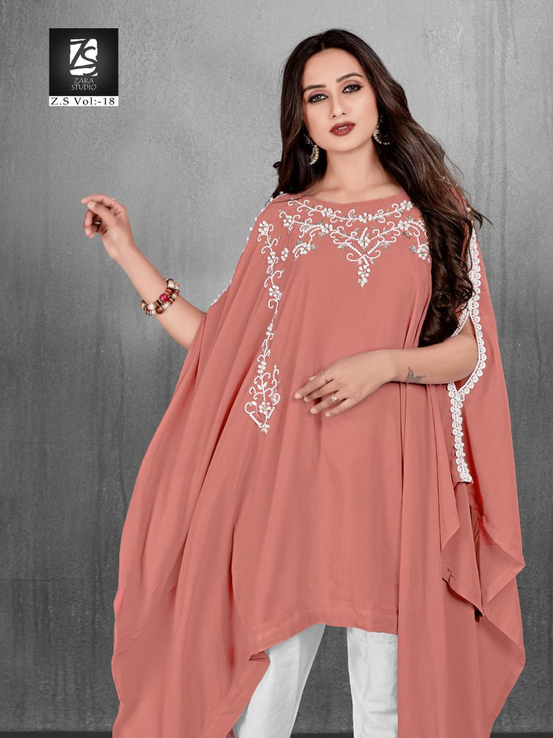 Zara Studio Z S Vol 18 Georgette Stylish Hand Work Designer Wear Kurti