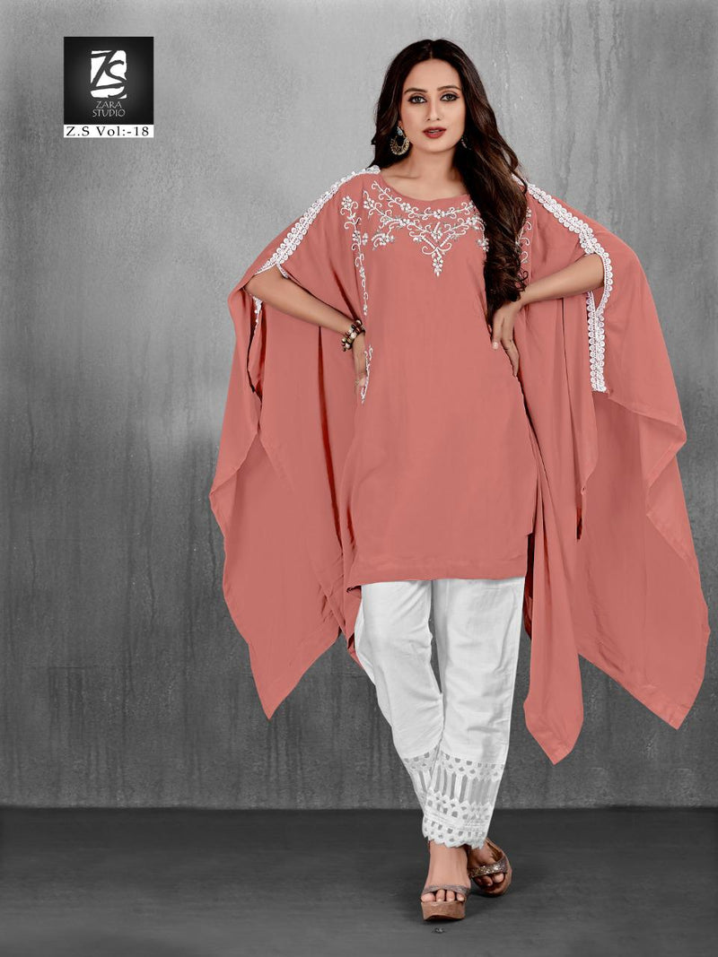 Zara Studio Z S Vol 18 Georgette Stylish Hand Work Designer Wear Kurti