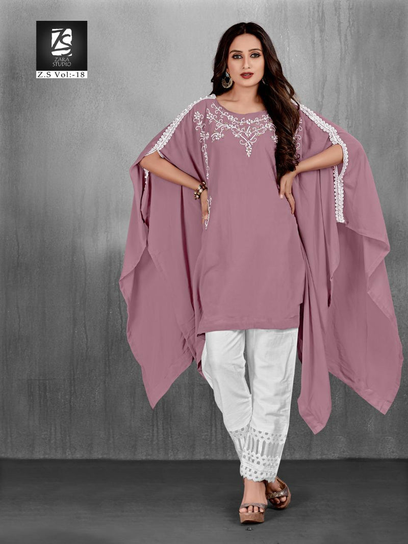 Zara Studio Z S Vol 18 Georgette Stylish Hand Work Designer Wear Kurti