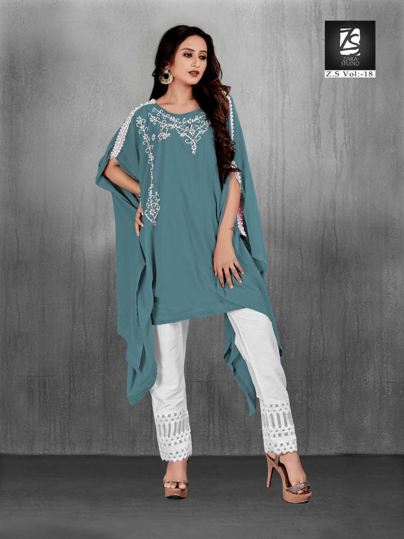 Zara Studio Z S Vol 18 Georgette Stylish Hand Work Designer Wear Kurti