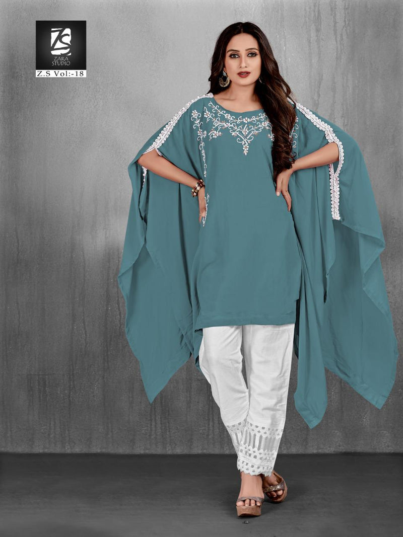 Zara Studio Z S Vol 18 Georgette Stylish Hand Work Designer Wear Kurti