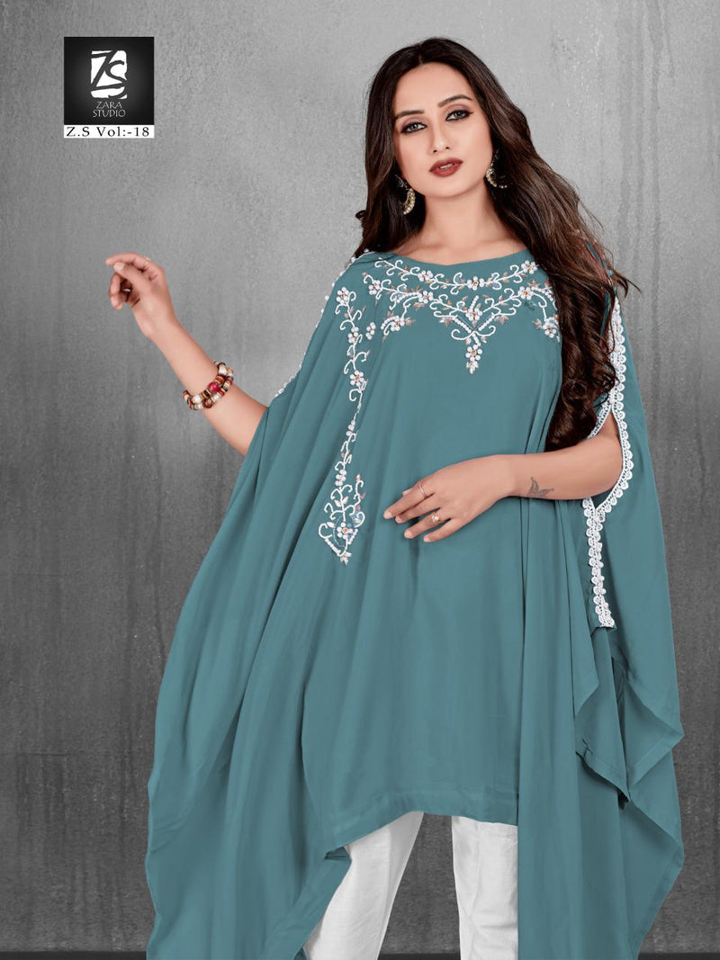Zara Studio Z S Vol 18 Georgette Stylish Hand Work Designer Wear Kurti