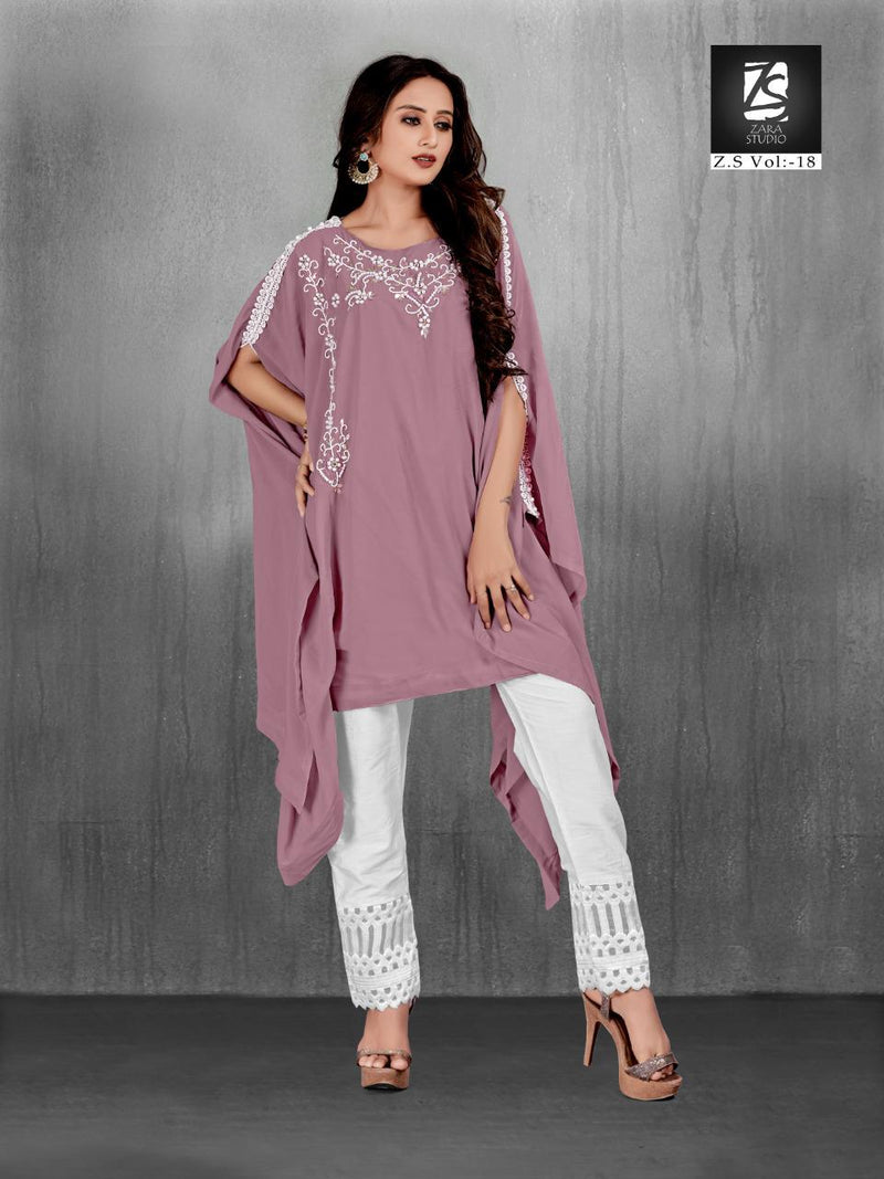 Zara Studio Z S Vol 18 Georgette Stylish Hand Work Designer Wear Kurti