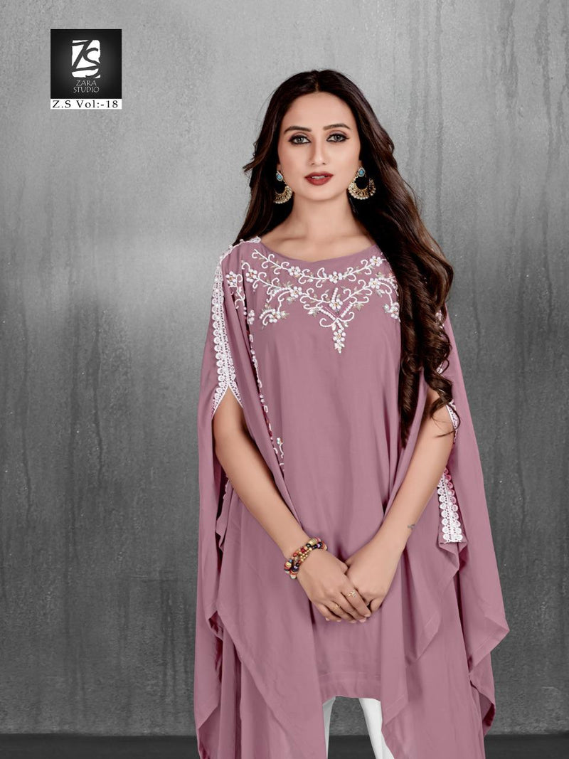 Zara Studio Z S Vol 18 Georgette Stylish Hand Work Designer Wear Kurti