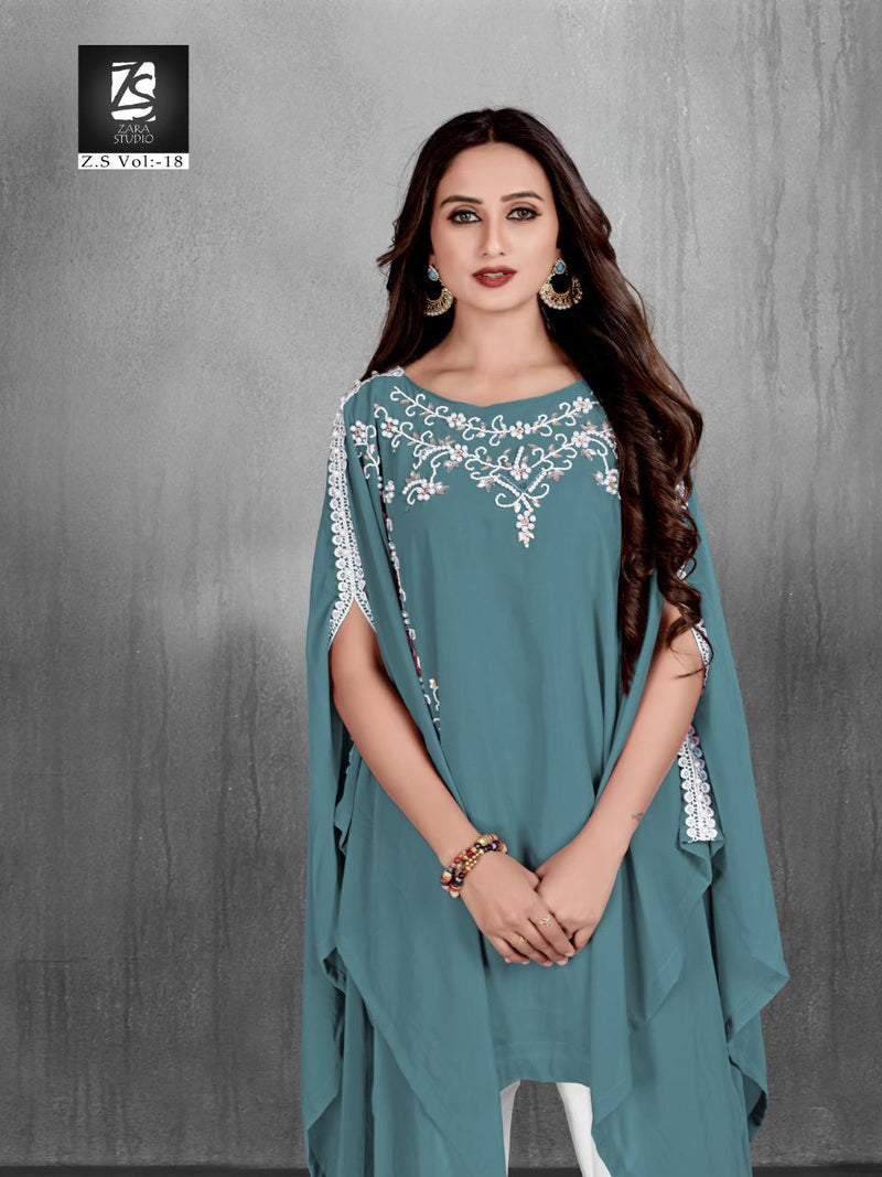 Zara Studio Z S Vol 18 Georgette Stylish Hand Work Designer Wear Kurti