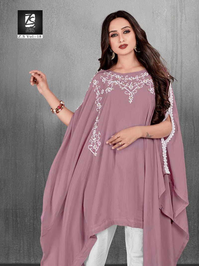 Zara Studio Z S Vol 18 Georgette Stylish Hand Work Designer Wear Kurti