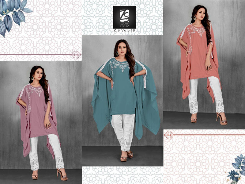 Zara Studio Z S Vol 18 Georgette Stylish Hand Work Designer Wear Kurti