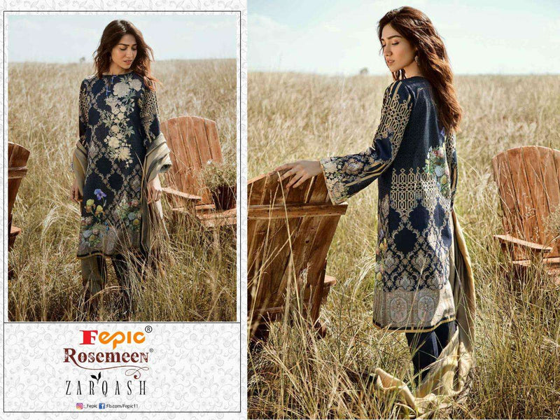 Zarqash Cambric Cotton Stylish Designer Wear Salwar Suit