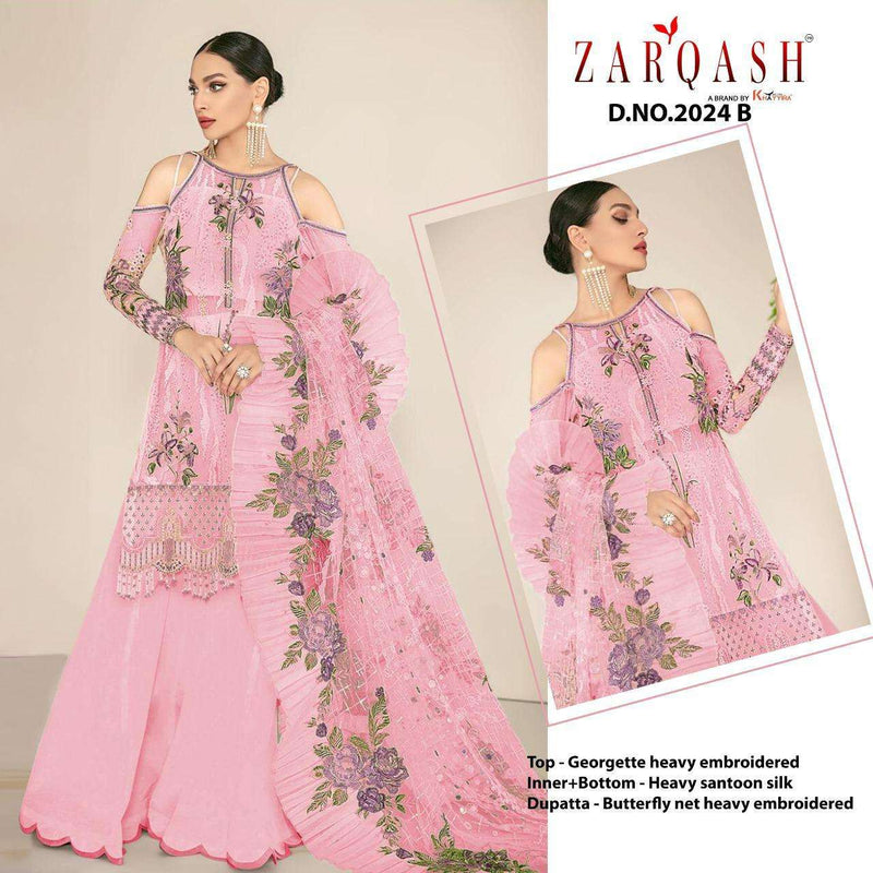 Zarqash Dno 2024 Georgette Stylish Embroidery Designer Wear Salwar Suit