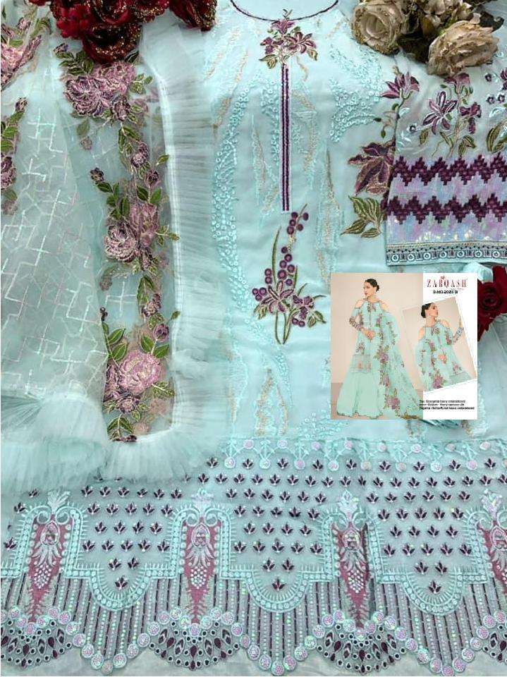 Zarqash Dno 2024 Georgette Stylish Embroidery Designer Wear Salwar Suit