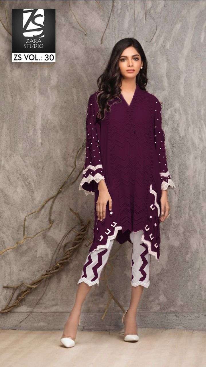 Zara Studio Vol 30 Georgette Stylish Hand Work Designer Wear Kurti