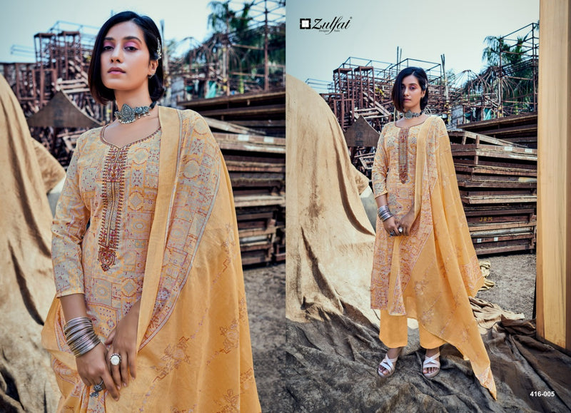 Zulfat Designer Shades Cotton Stylish Designer Printed Casual Wear Salwar Suit