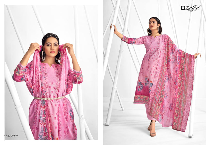 Zulfat Designer Suit Shaheen Pure Cotton Stylish Designer Casual Wera Floral Print Salwar Suit