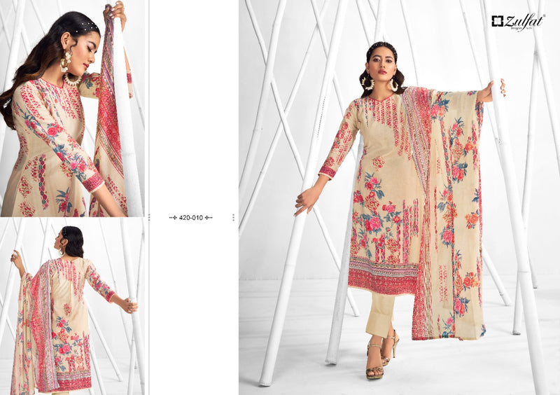 Zulfat Designer Suit Shaheen Pure Cotton Stylish Designer Casual Wera Floral Print Salwar Suit