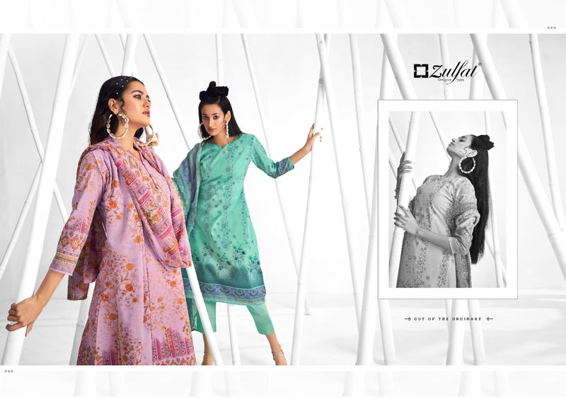 Zulfat Designer Suit Shaheen Pure Cotton Stylish Designer Casual Wera Floral Print Salwar Suit