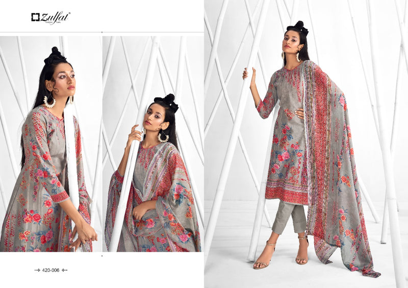 Zulfat Designer Suit Shaheen Pure Cotton Stylish Designer Casual Wera Floral Print Salwar Suit