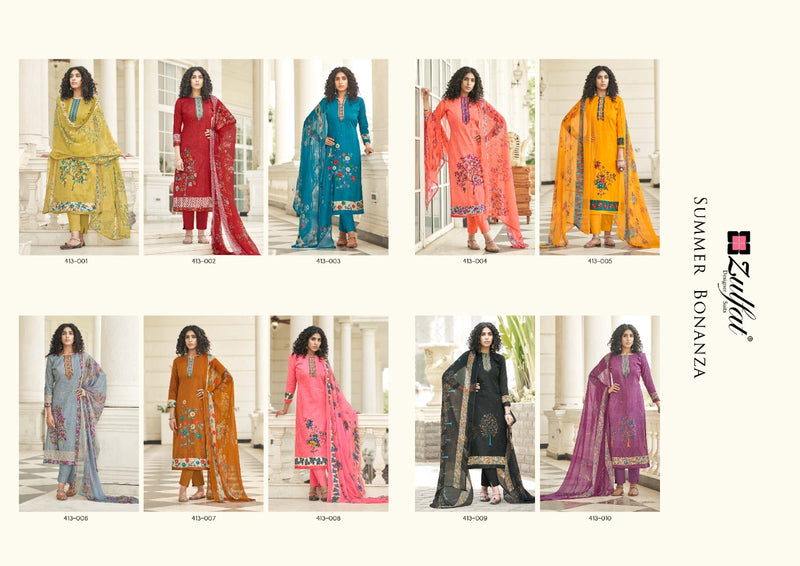 Zulfat Designer Suits Summer Bonanza Pure Cotton Stylish Designer Salwar Suit