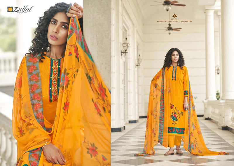 Zulfat Designer Suits Summer Bonanza Pure Cotton Stylish Designer Salwar Suit