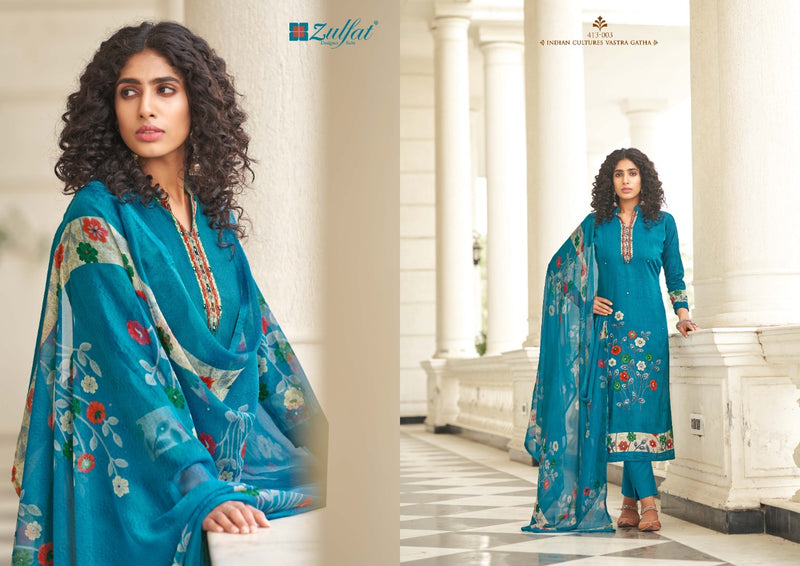 Zulfat Designer Suits Summer Bonanza Pure Cotton Stylish Designer Salwar Suit